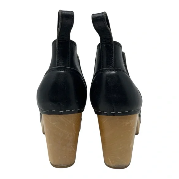 Swedish Hasbeens Chelsea Bootie Black Leather Heeled Ankle Boot Women’s EU 40 - Picture 7 of 11